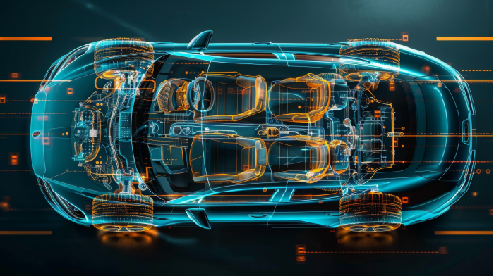 Top view of a connected vehicle architecture